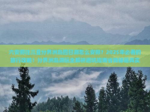 六安前往三亚分界洲岛四日游