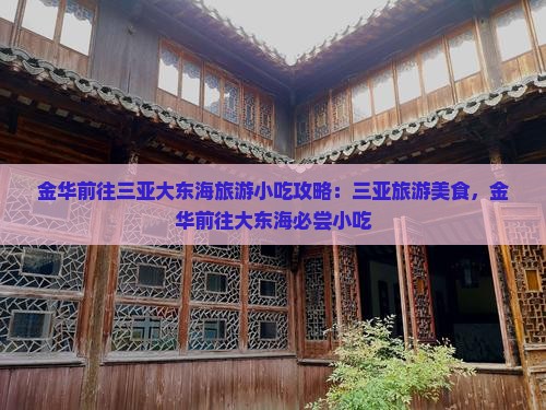 金华前往三亚大东海旅游小吃
