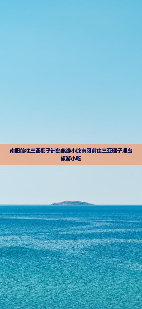 南阳前往三亚椰子洲岛旅游小吃