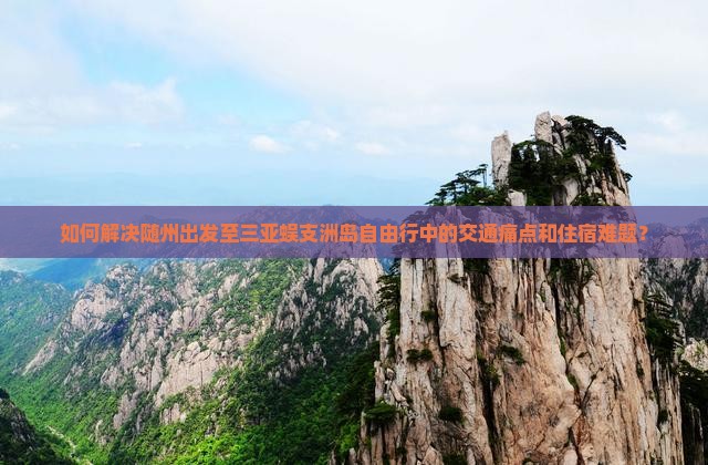 如何解决随州出发至三亚蜈支洲岛自由行中的交通痛点和住宿难题？