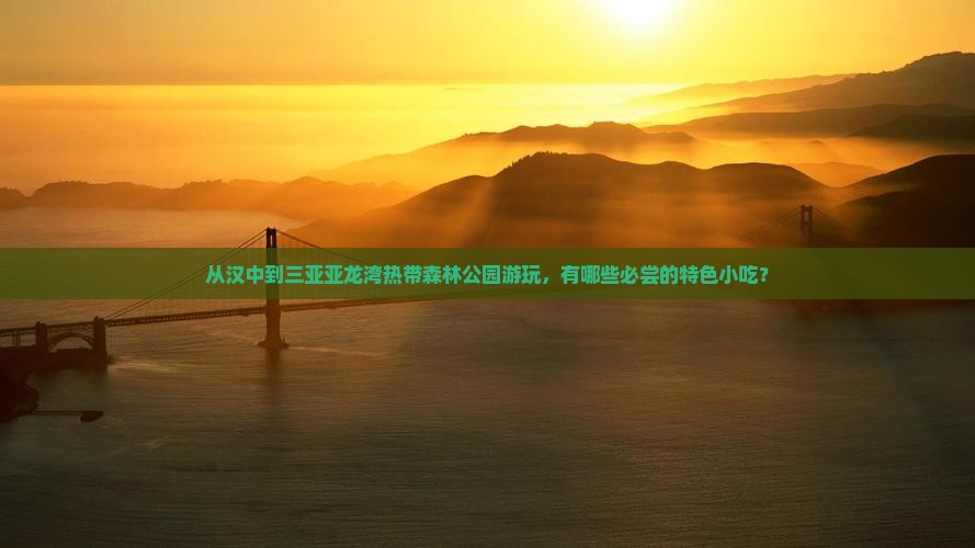 从汉中到三亚亚龙湾热带森林公园游玩，有哪些必尝的特色小吃？