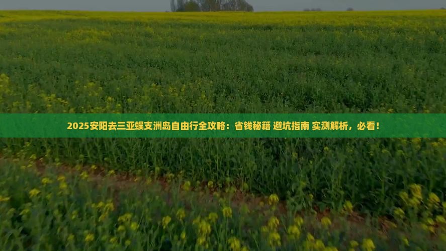 安阳去三亚蜈支洲岛自由行