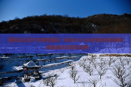固原去三亚千古情哪里玩