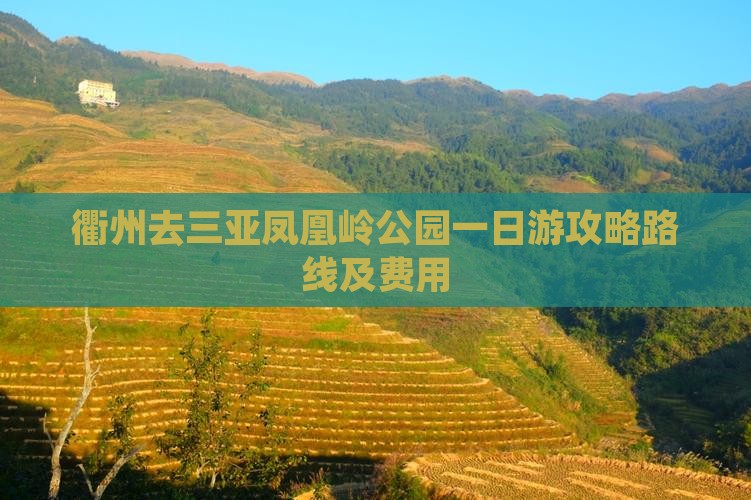 衢州去三亚凤凰岭公园一日游
