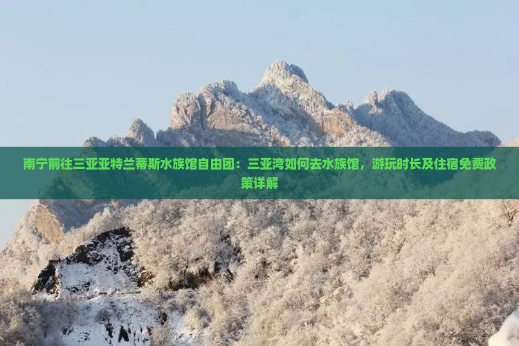 南宁前往三亚亚特兰蒂斯水族馆自由团