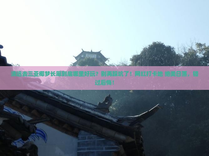 清远去三亚椰梦长廊哪里玩
