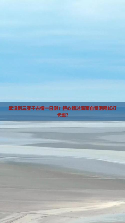 武汉到三亚千古情一日游？担心错过海南自贸港网红打卡地？