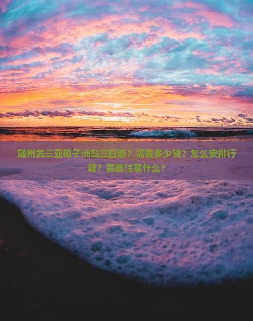 随州去三亚椰子洲岛三日游？需要多少钱？怎么安排行程？需要注意什么？