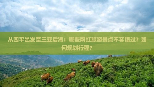 从四平出发至三亚后海：哪些网红旅游景点不容错过？如何规划行程？