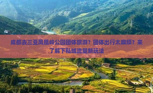 成都去三亚凤凰岭公园团体旅游？团体出行太麻烦？来了解下私域流量新玩法