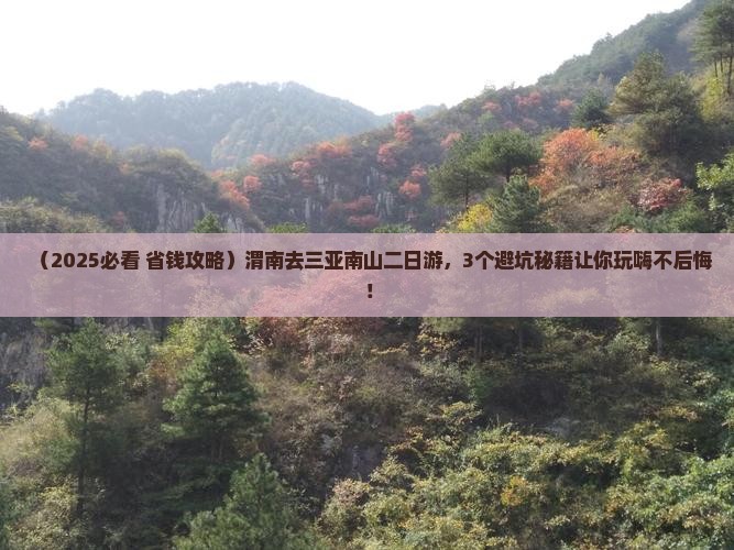 渭南去三亚南山文化旅游区二日游