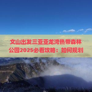 文山出发三亚亚龙湾热带森林公园攻略