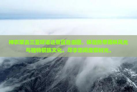神农架去三亚呀诺达景区自由团