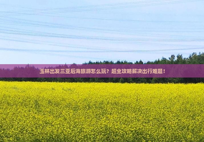 玉林出发三亚后海旅游