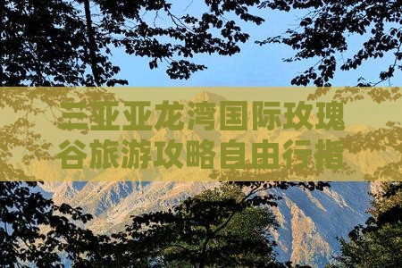 三亚亚龙湾国际玫瑰谷旅游攻略自由行指南