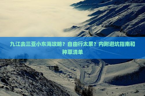 九江去三亚小东海攻略？自由行太累？内附避坑指南和种草清单