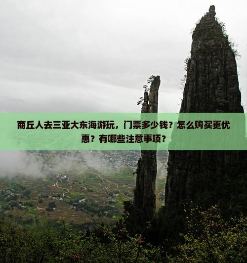 商丘人去三亚大东海游玩，门票多少钱？怎么购买更优惠？有哪些注意事项？