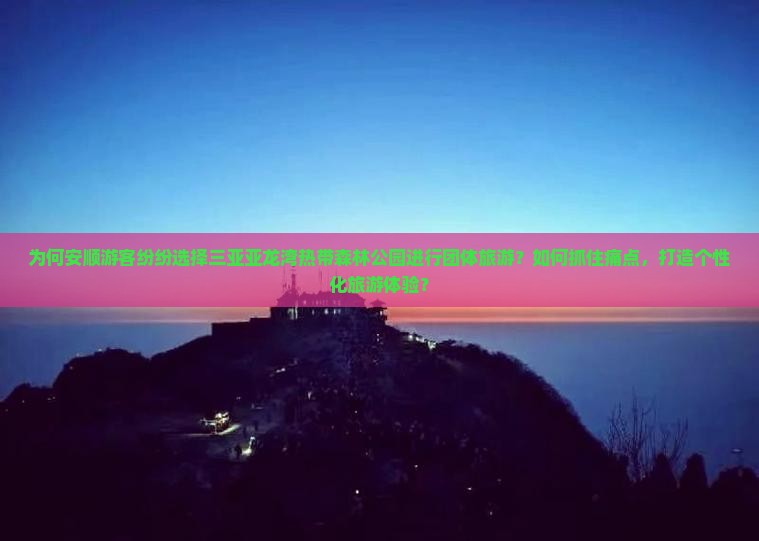 为何安顺游客纷纷选择三亚亚龙湾热带森林公园进行团体旅游？如何抓住痛点，打造个性化旅游体验？
