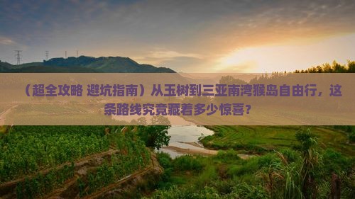 玉树前往三亚南湾猴岛自由行 玉树前往三亚南湾猴岛自由行