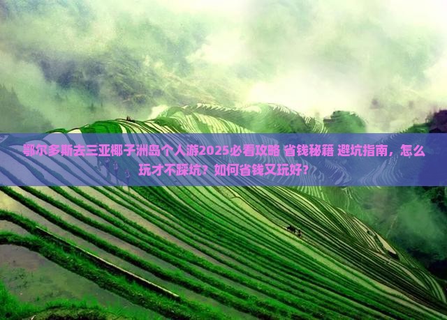 鄂尔多斯去三亚椰子洲岛个人游