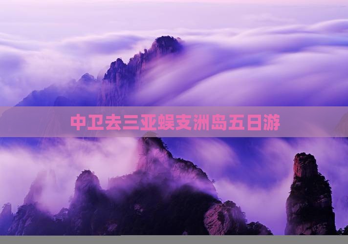 中卫去三亚蜈支洲岛五日游