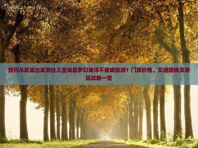 如何从武威出发前往三亚海昌梦幻海洋不夜城旅游？门票价格、交通路线及游玩攻略一览