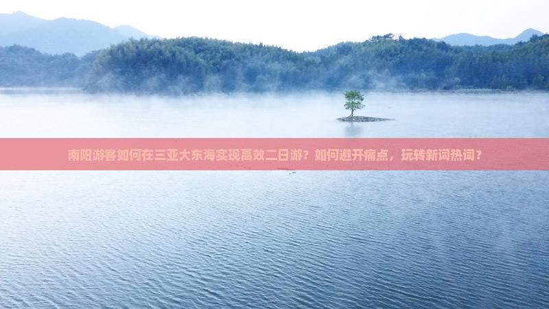 南阳游客如何在三亚大东海实现高效二日游？如何避开痛点，玩转新词热词？