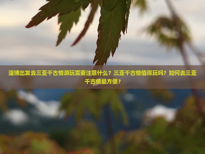 淄博出发去三亚千古情游玩需要注意什么？三亚千古情值得玩吗？如何去三亚千古情最方便？