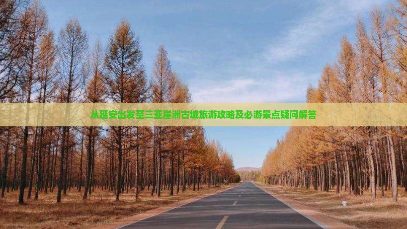 从延安出发至三亚崖洲古城旅游攻略及必游景点疑问解答