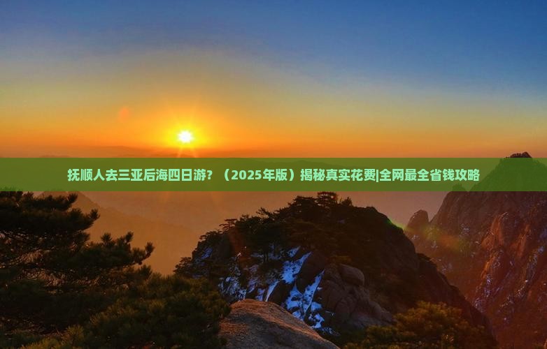 抚顺出发三亚后海四日游