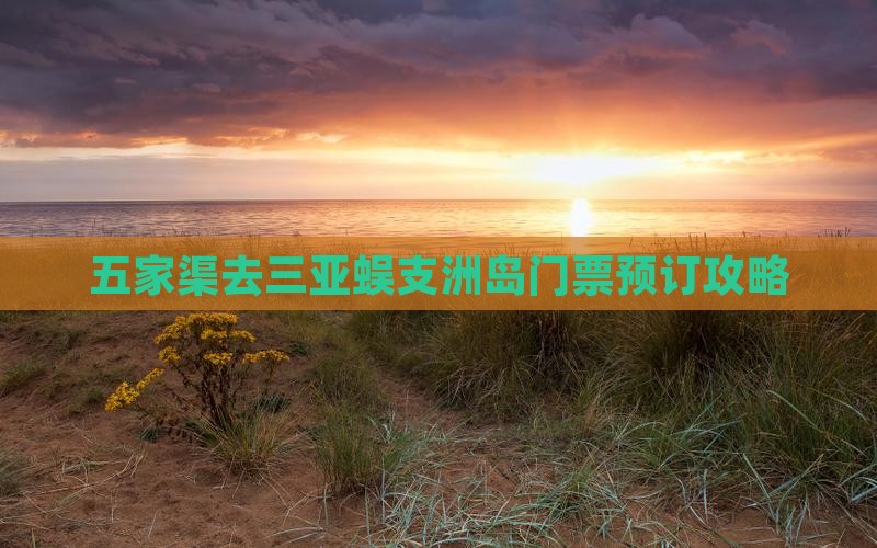 五家渠去三亚蜈支洲岛门票