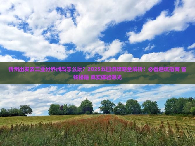 忻州前往三亚分界洲岛五日游