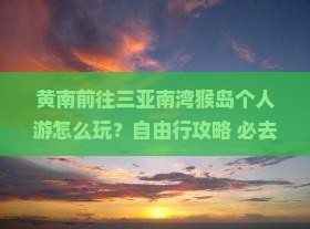 黄南前往三亚南湾猴岛个人游