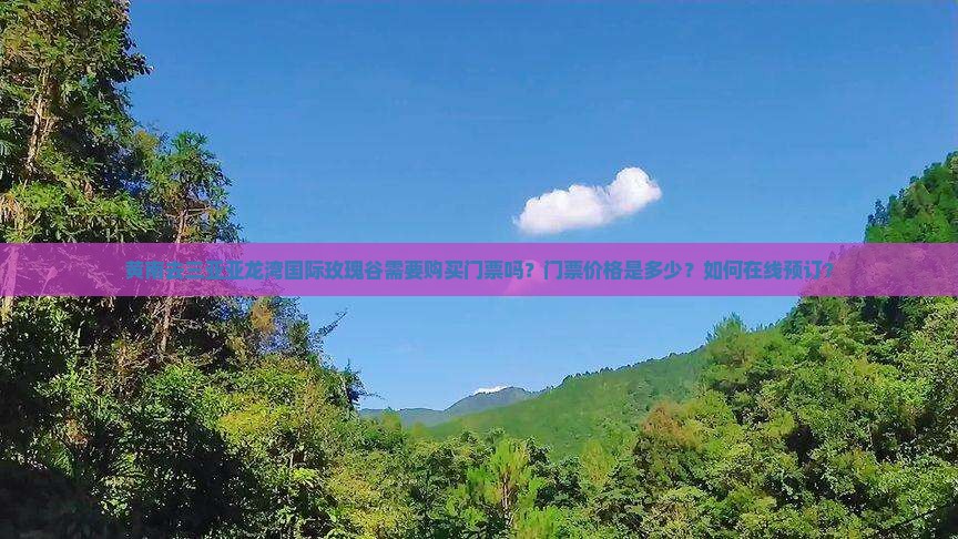 黄南去三亚亚龙湾国际玫瑰谷需要购买门票吗？门票价格是多少？如何在线预订？