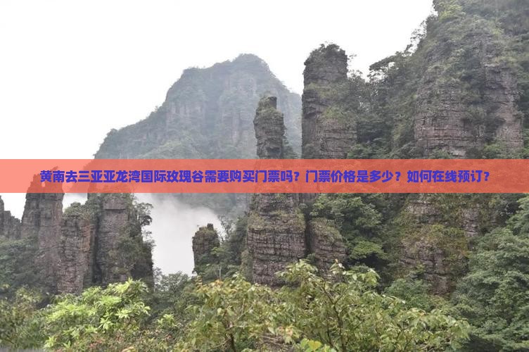 黄南去三亚亚龙湾国际玫瑰谷需要购买门票吗？门票价格是多少？如何在线预订？
