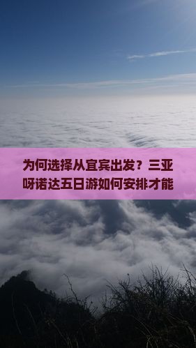 为何选择从宜宾出发？三亚呀诺达五日游如何安排才能玩得更嗨？热门痛点，解锁旅行新体验！