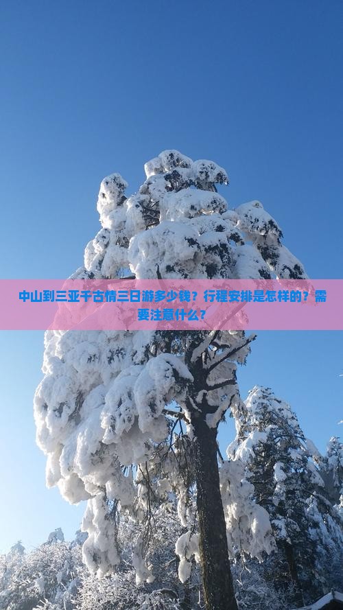 中山到三亚千古情三日游多少钱？行程安排是怎样的？需要注意什么？
