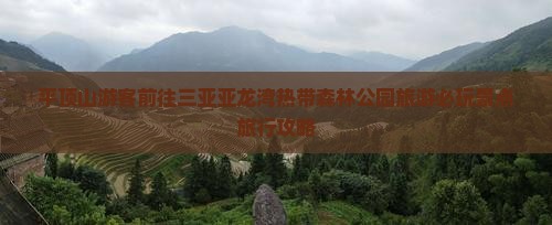 平顶山游客前往三亚亚龙湾热带森林公园旅游必玩景点旅行攻略