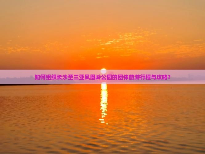 如何组织长沙至三亚凤凰岭公园的团体旅游行程与攻略？