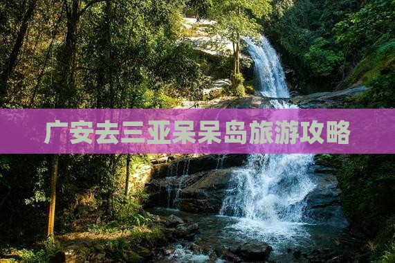 广安去三亚呆呆岛旅行社