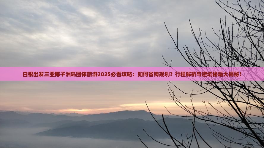 白银出发三亚椰子洲岛团体旅游