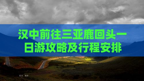 汉中前往三亚鹿回头一日游