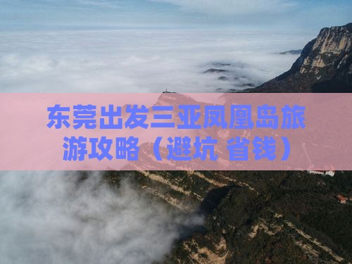 东莞出发三亚凤凰岛旅游