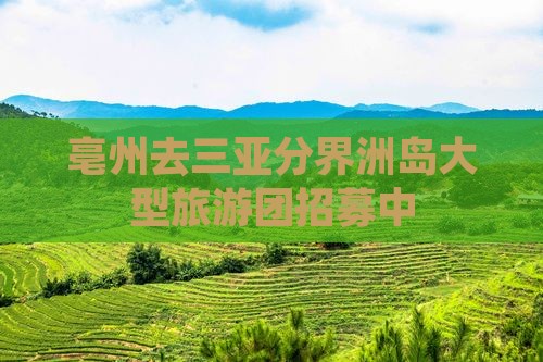 亳州去三亚分界洲岛大型旅游团招募中