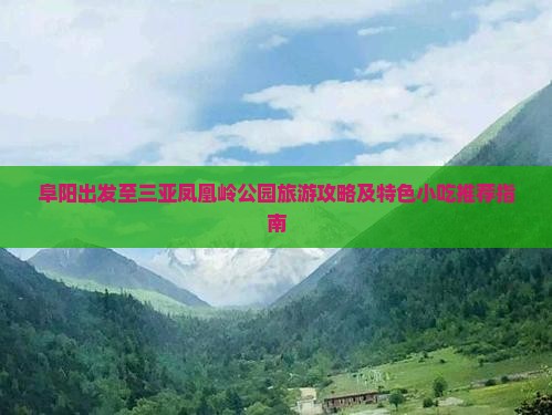 阜阳出发至三亚凤凰岭公园旅游攻略及特色小吃推荐指南