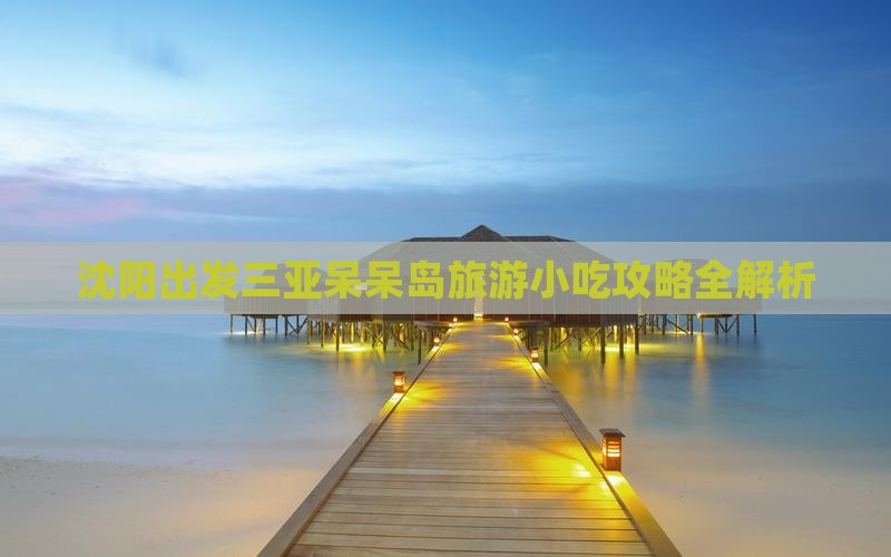 沈阳出发三亚呆呆岛旅游小吃攻略全解析