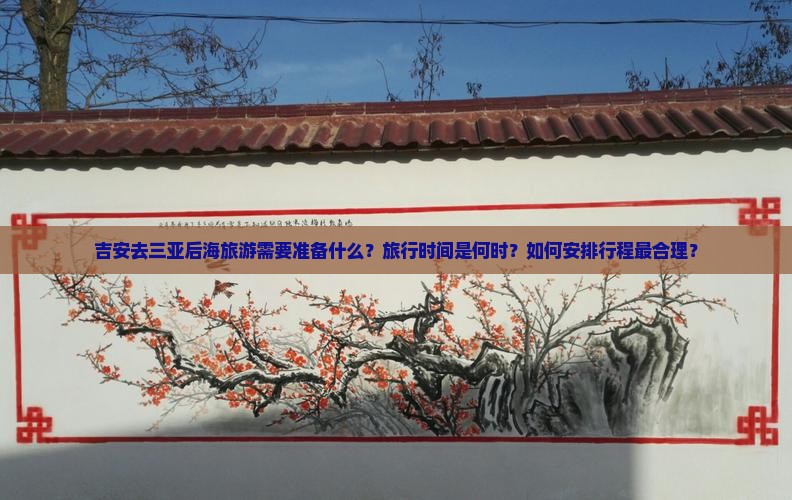 吉安去三亚后海旅游需要准备什么？旅行时间是何时？如何安排行程最合理？