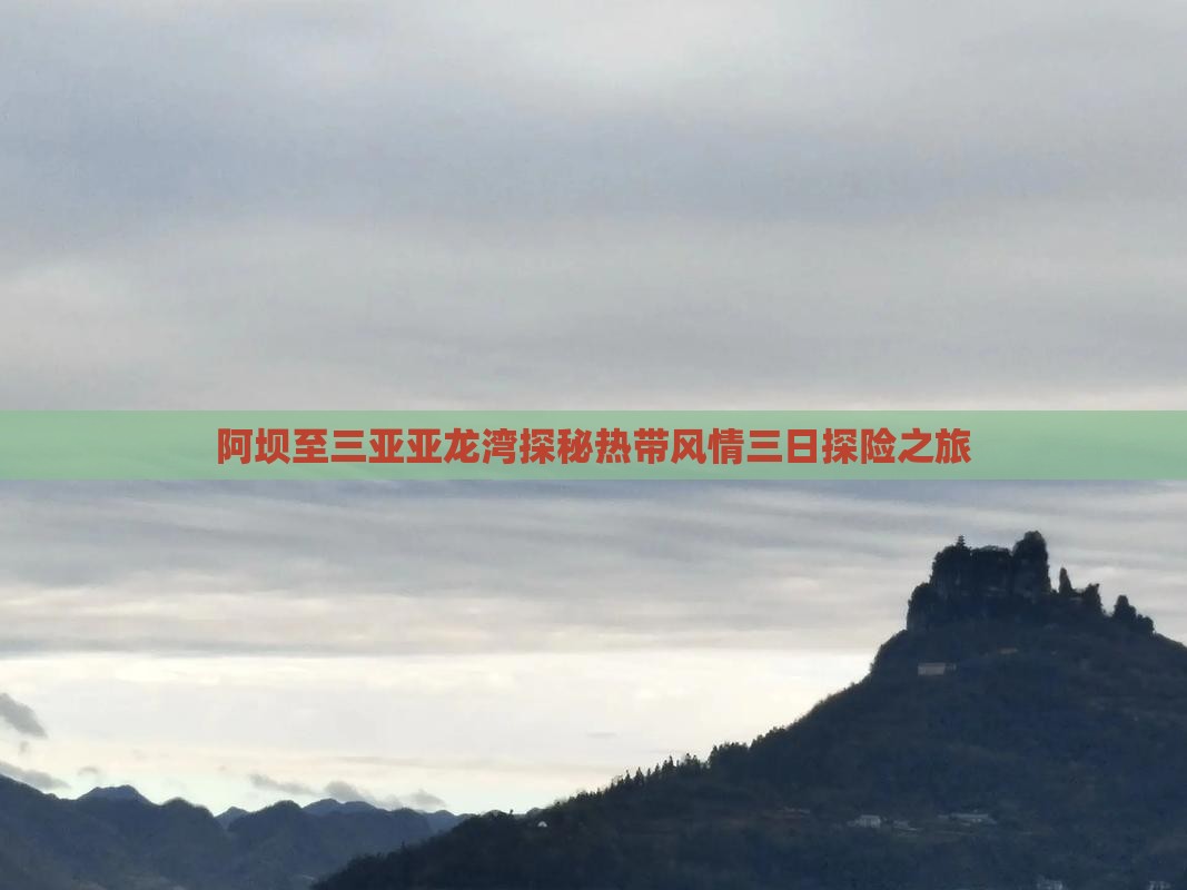 阿坝至三亚亚龙湾探秘热带风情三日探险之旅