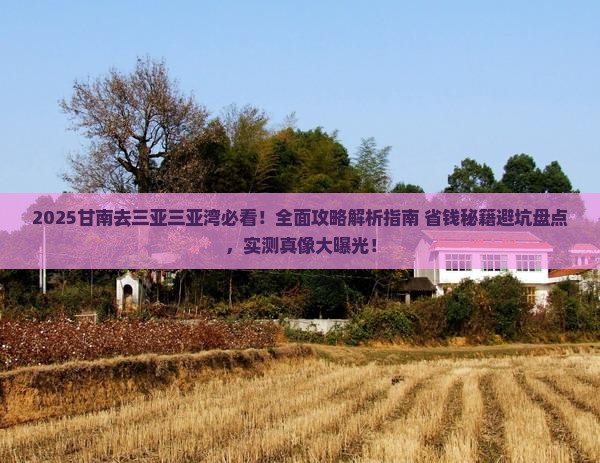 甘南去三亚三亚湾攻略
