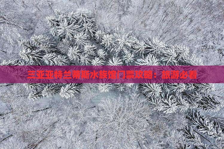 阿拉尔去三亚亚特兰蒂斯水族馆门票